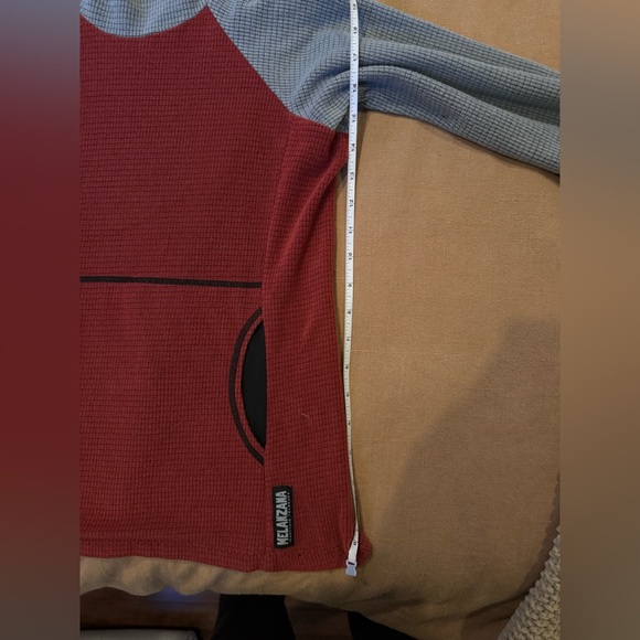 Melanzana Micro Grid Hoodie - Red/Slate - XS - Picture 6 of 7